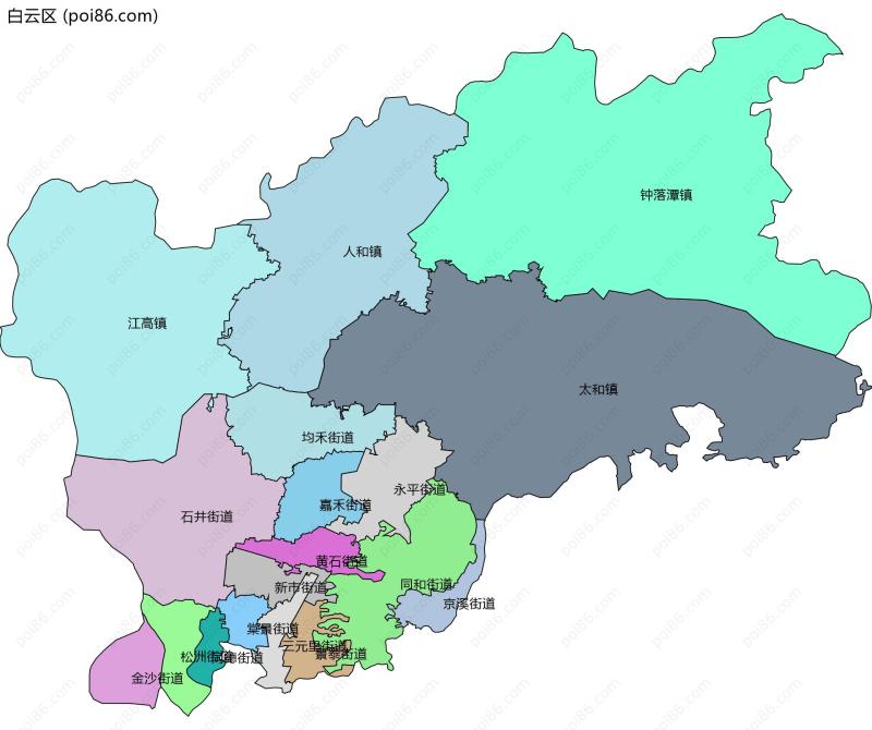 白云区边界地图